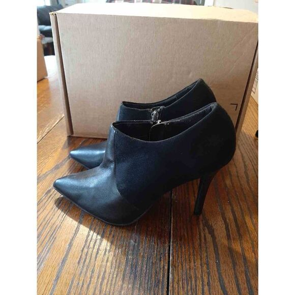 Size 7 Lime Light Black Miley High Heel Pump Stiletto Ankle Boots Booties Shoes - Picture 3 of 5